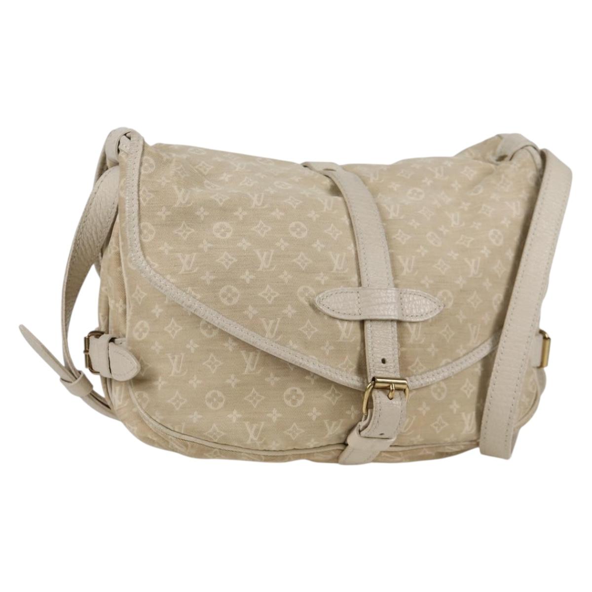 Louis Vuitton Saumur, Beige, Canvas, shoulder