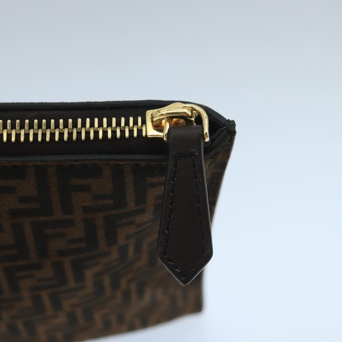 Fendi Zucchino, Brown, Canvas, clutch