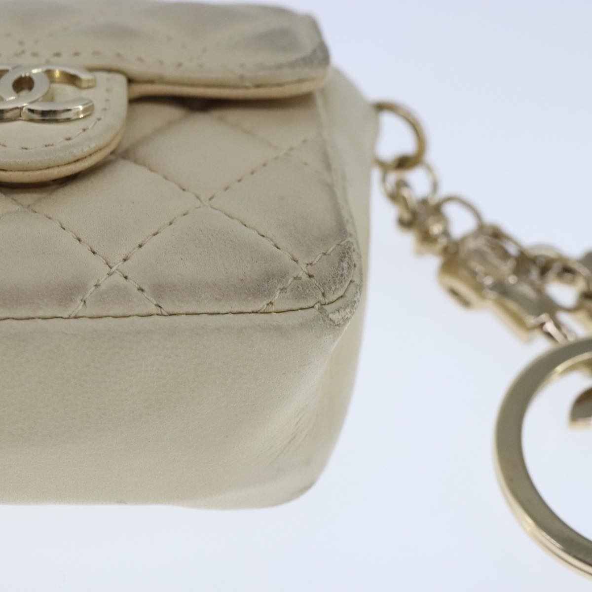 Chanel Coco Mark, Beige, Leather, wallet