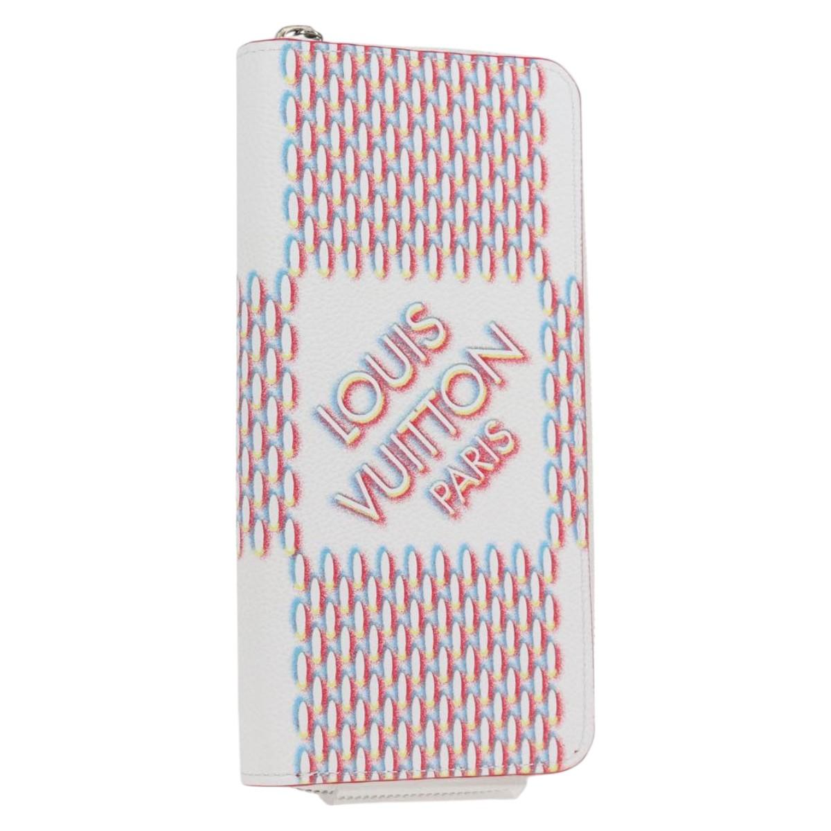 Louis Vuitton Zippy Wallet Vertical, White, Leather, wallet