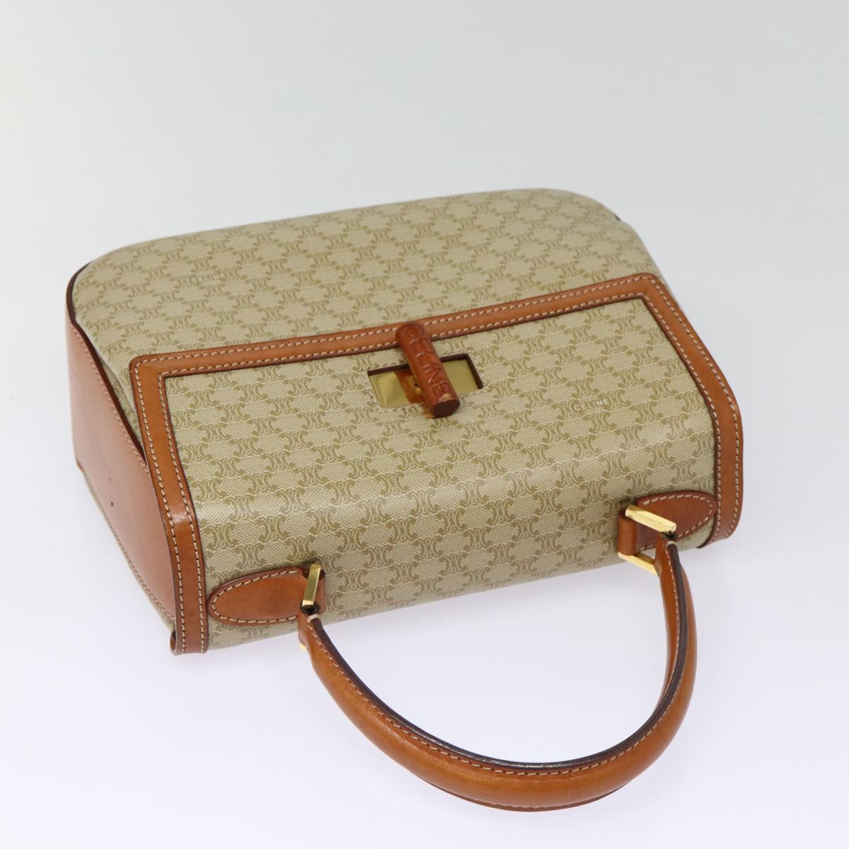 Céline Macadam, Beige, Canvas, handbag