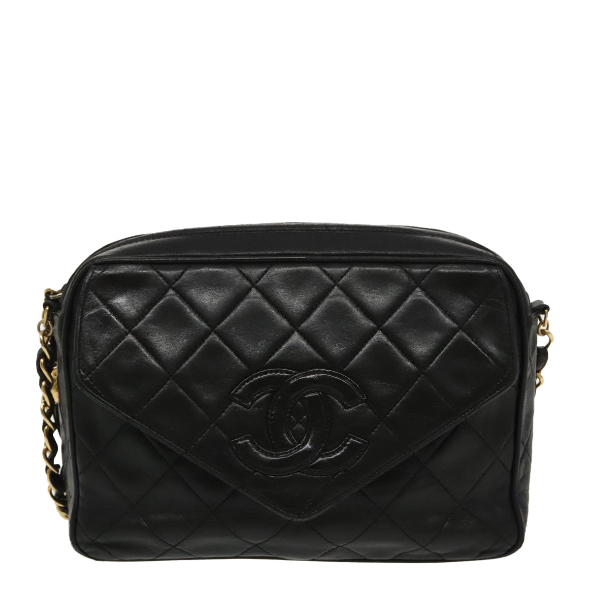 Chanel Camera, Black, Leather, shoulder