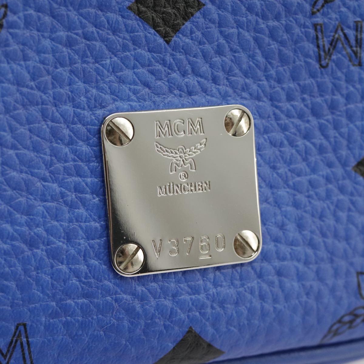 MCM Visetos, Blue, Canvas, shoulder