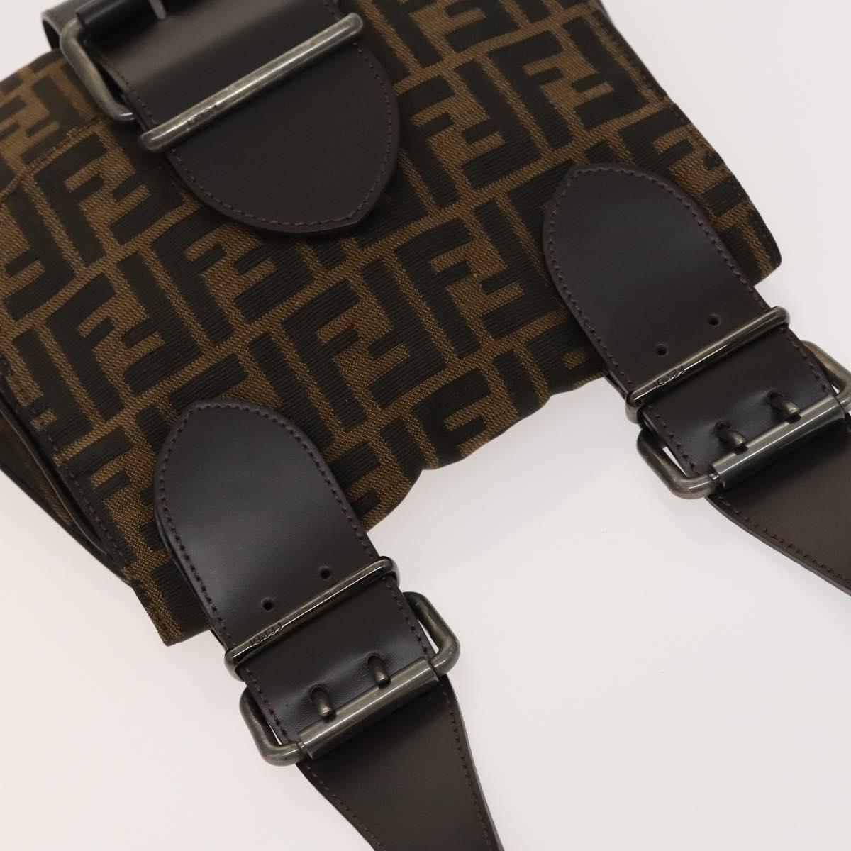 Fendi Zucca, Brown, Canvas, shoulder