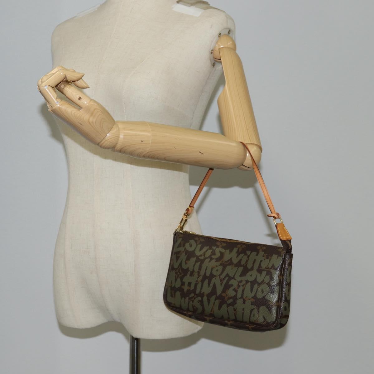 Louis Vuitton Pochette Accessoire, Brown, Canvas, clutch