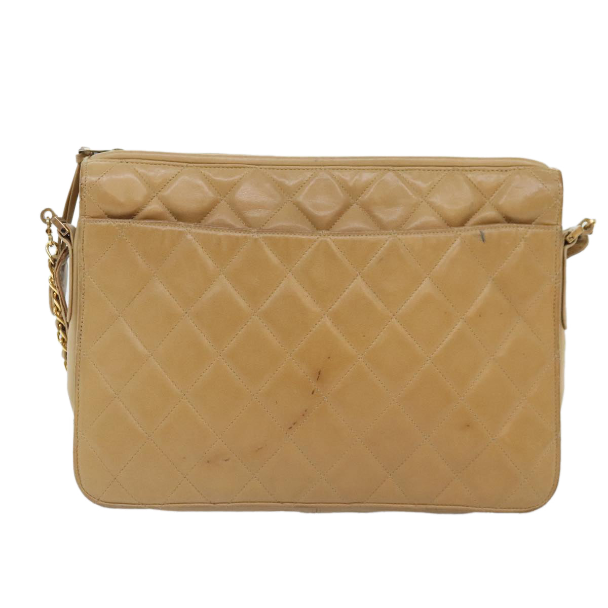 Chanel Camera, Beige, Leather, shoulder