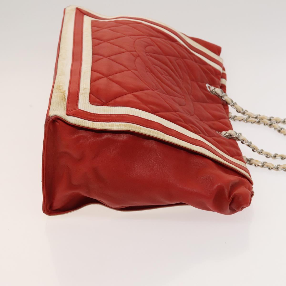 Chanel Coco Mark, Red, Leather, tote