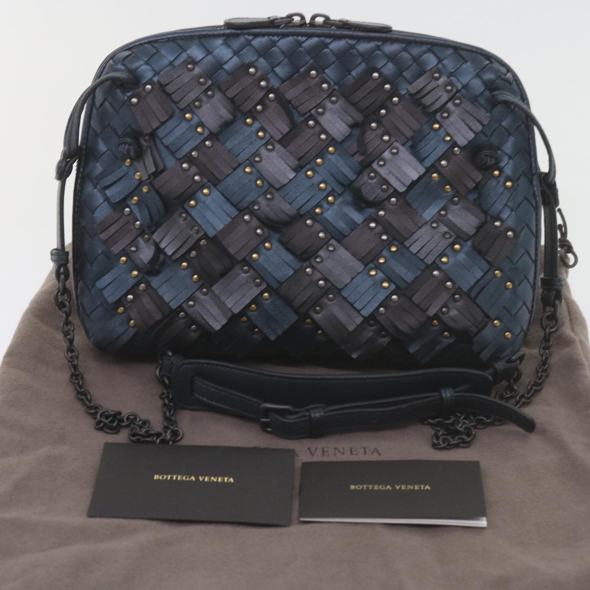 Bottega Veneta Intrecciato, Black, Leather, shoulder