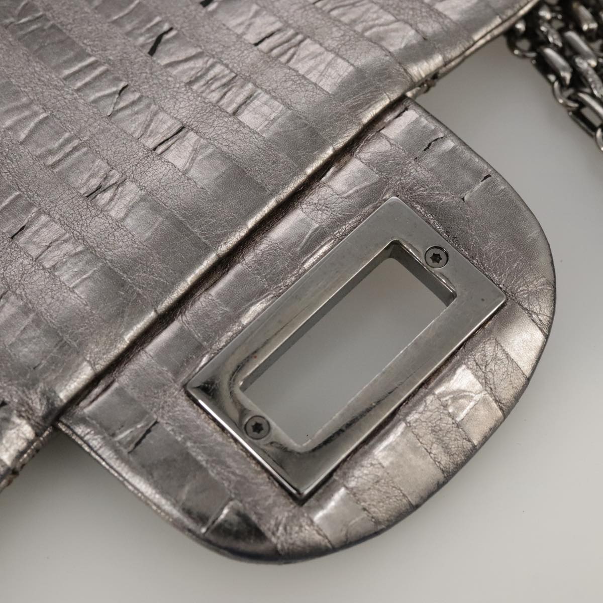 "Chanel 2,55", Silver, Leather, shoulder