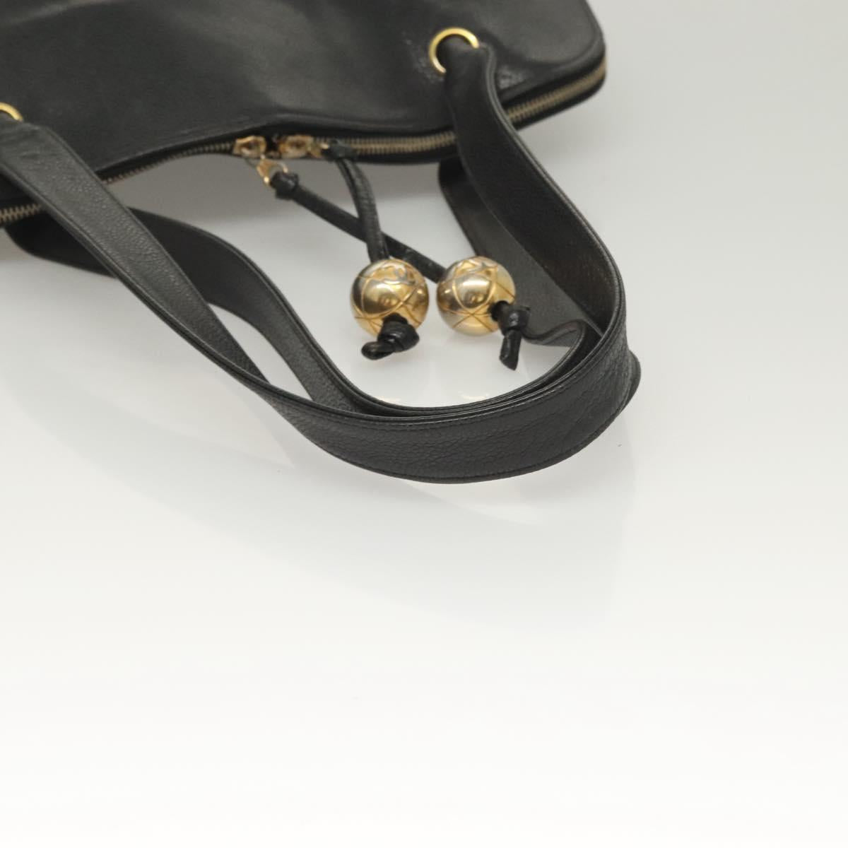 Chanel Coco Mark, Black, Leather, tote