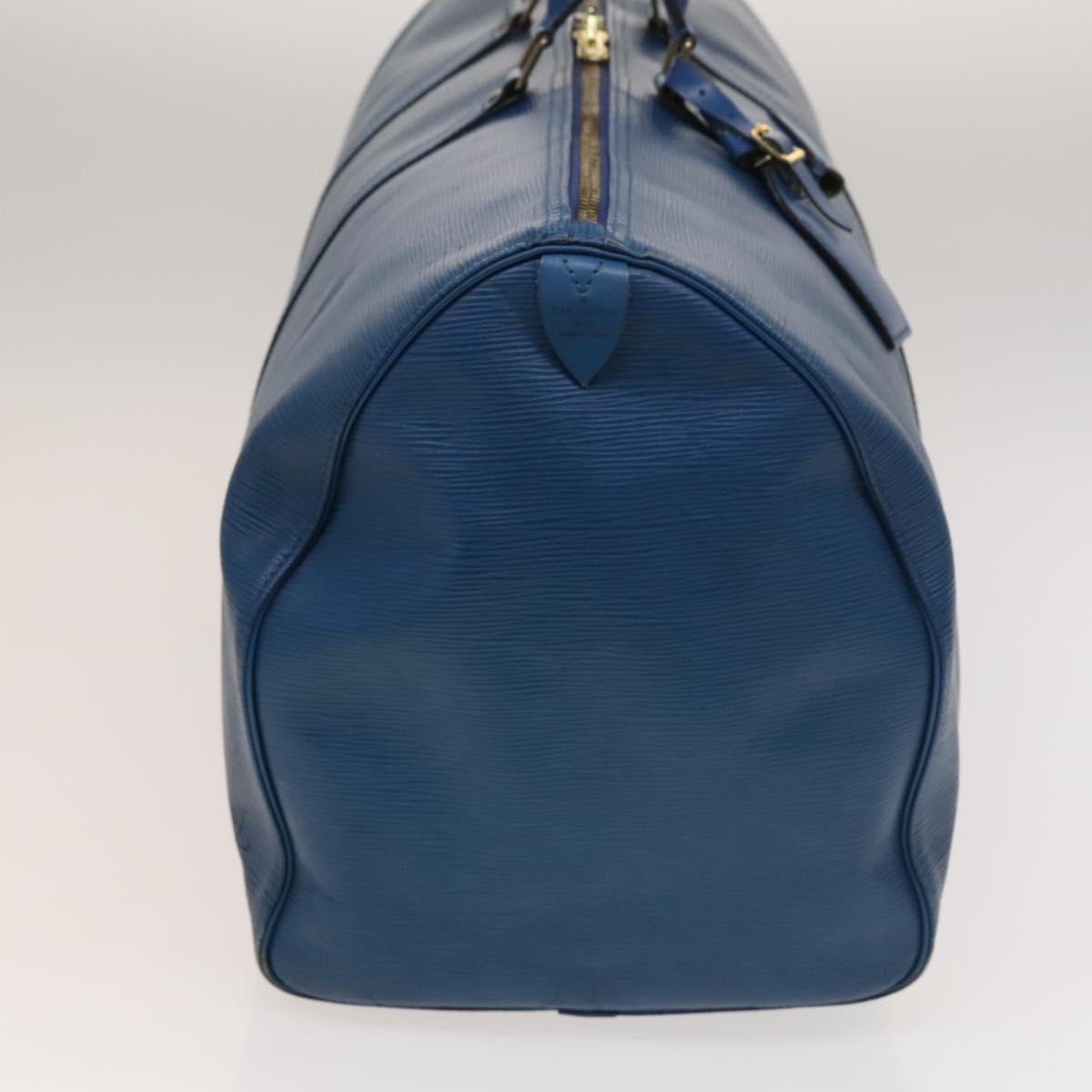 Louis Vuitton Keepall 55, Blue, Leather, travel