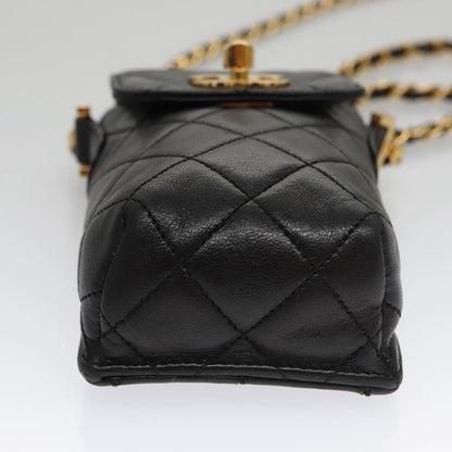 Chanel Phone case, Black, Leather, clutch