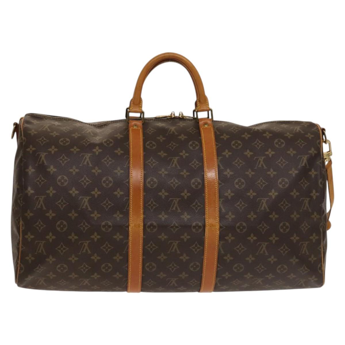Louis Vuitton Keepall Bandouliere 55, Brown, Canvas, travel