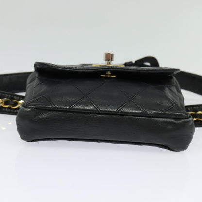 Chanel Logo CC, Black, Leather, clutch