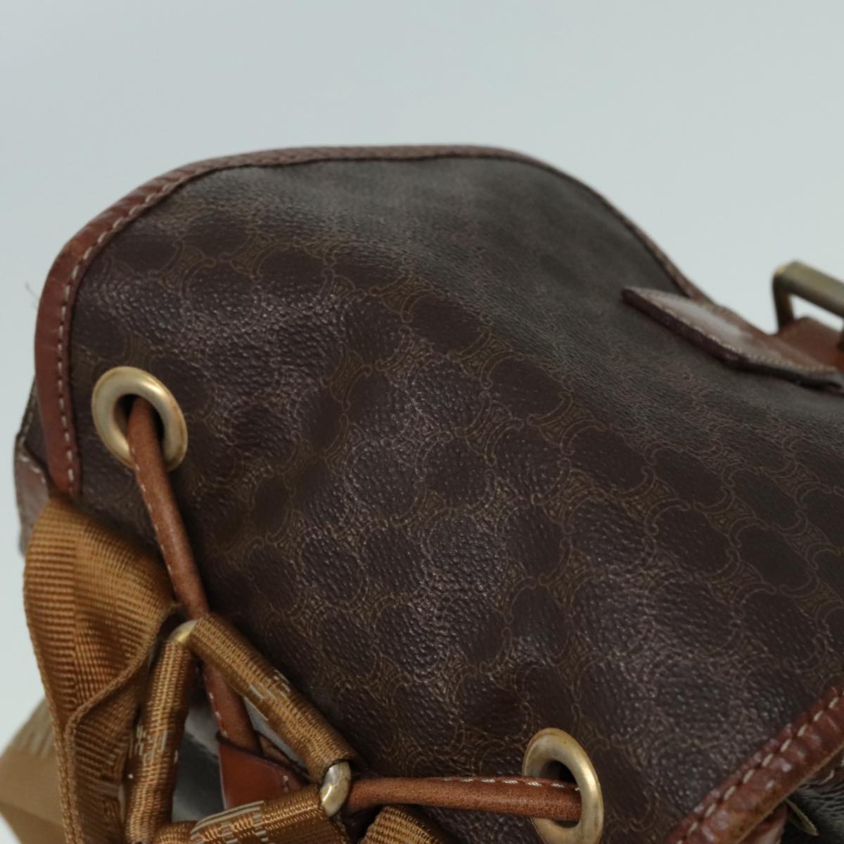 Céline Macadam, Brown, Canvas, backpack