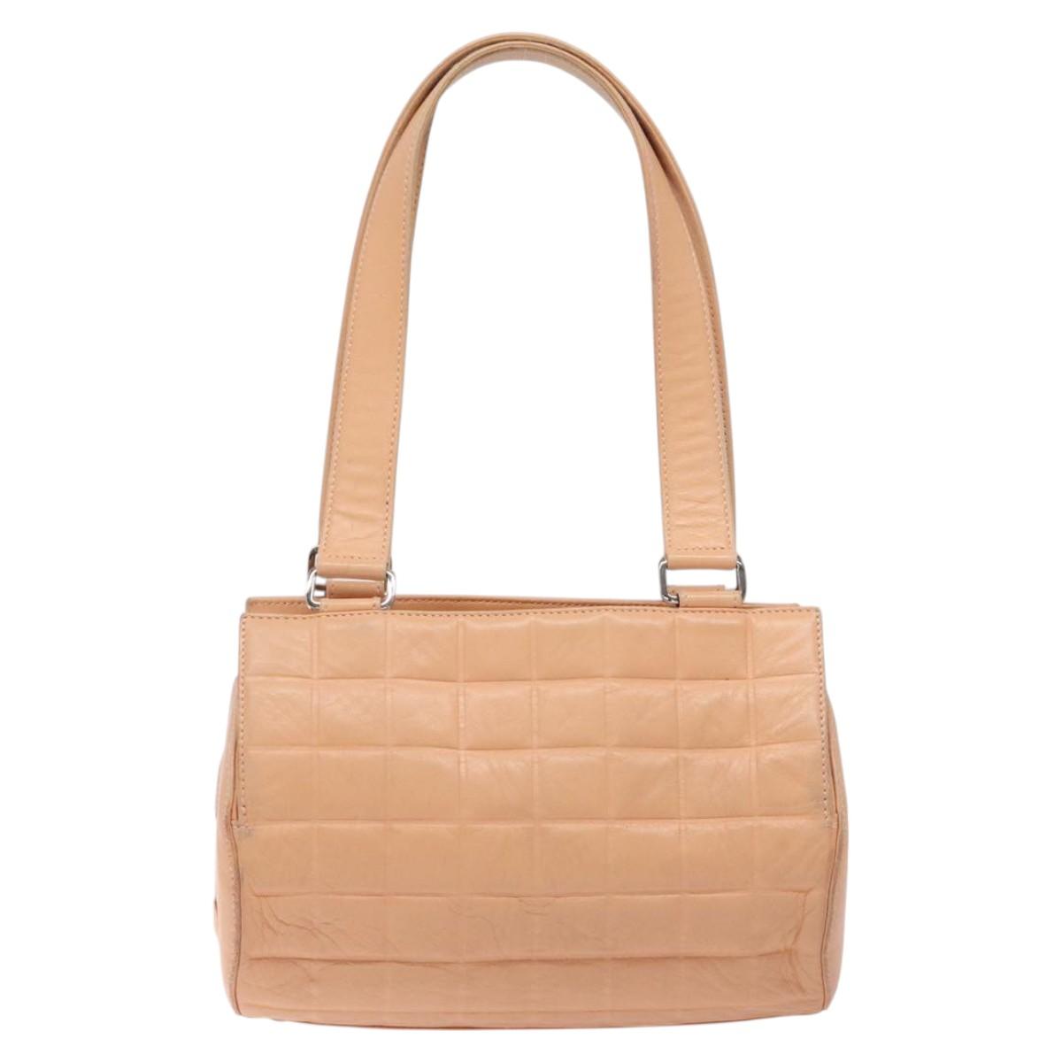 Chanel Chocolate bar, Beige, Leather, handbag