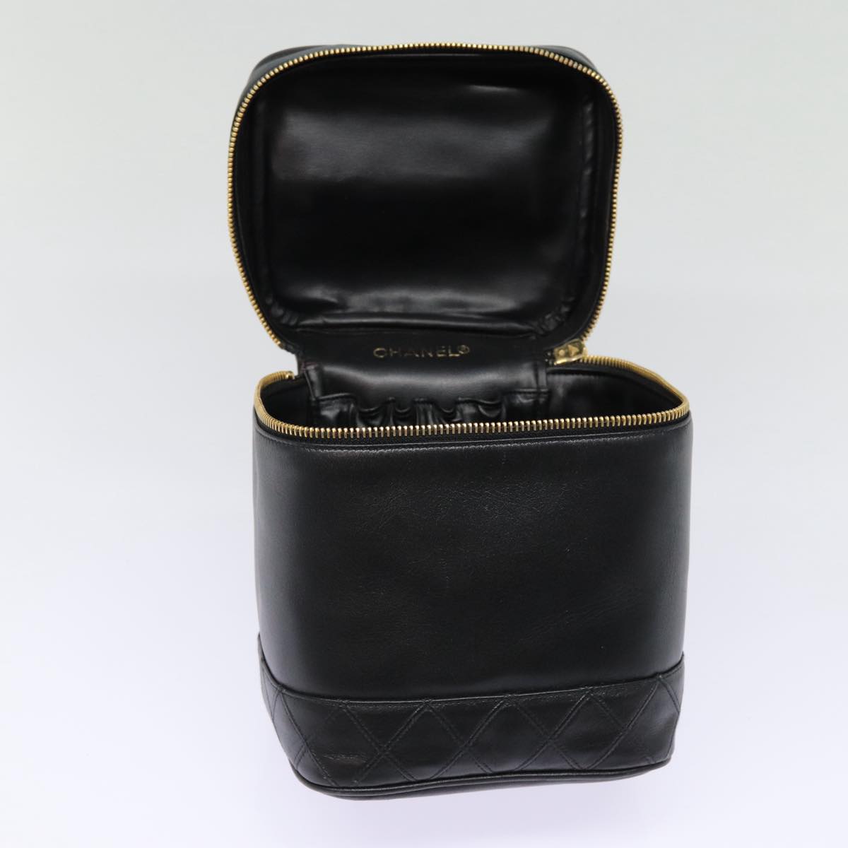 Chanel Vanity, Black, Leather, clutch