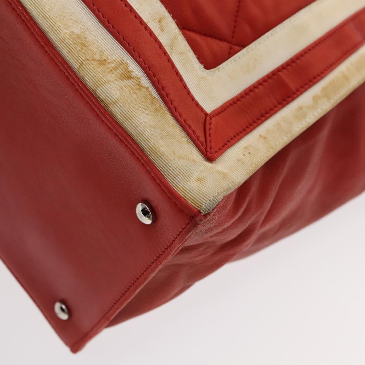 Chanel Coco Mark, Red, Leather, tote