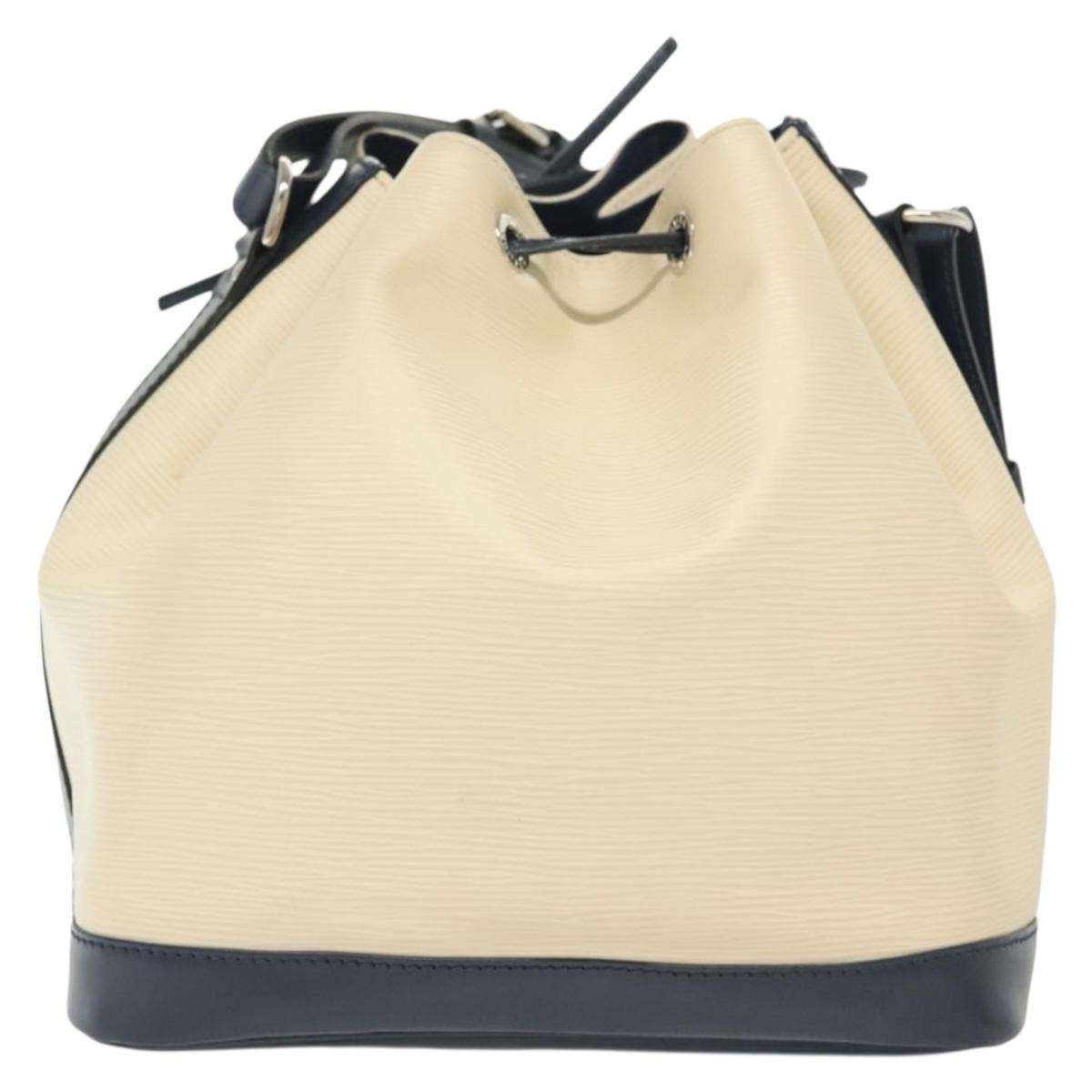 Louis Vuitton Petit Noé, White, Leather, shoulder
