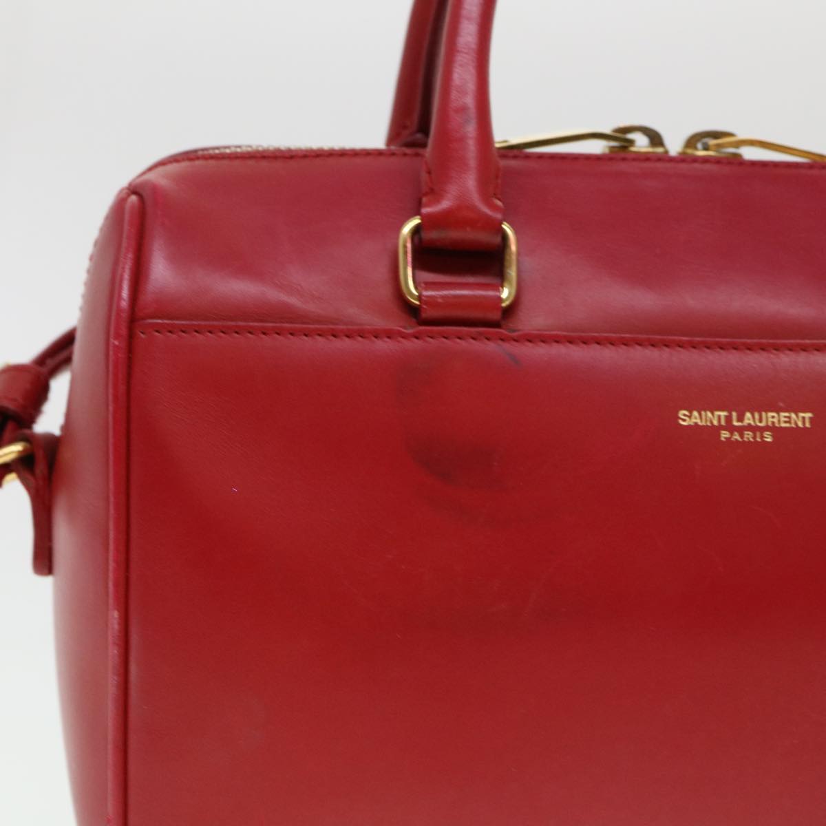 Yves Saint Laurent Duffle, Red, Leather, handbag