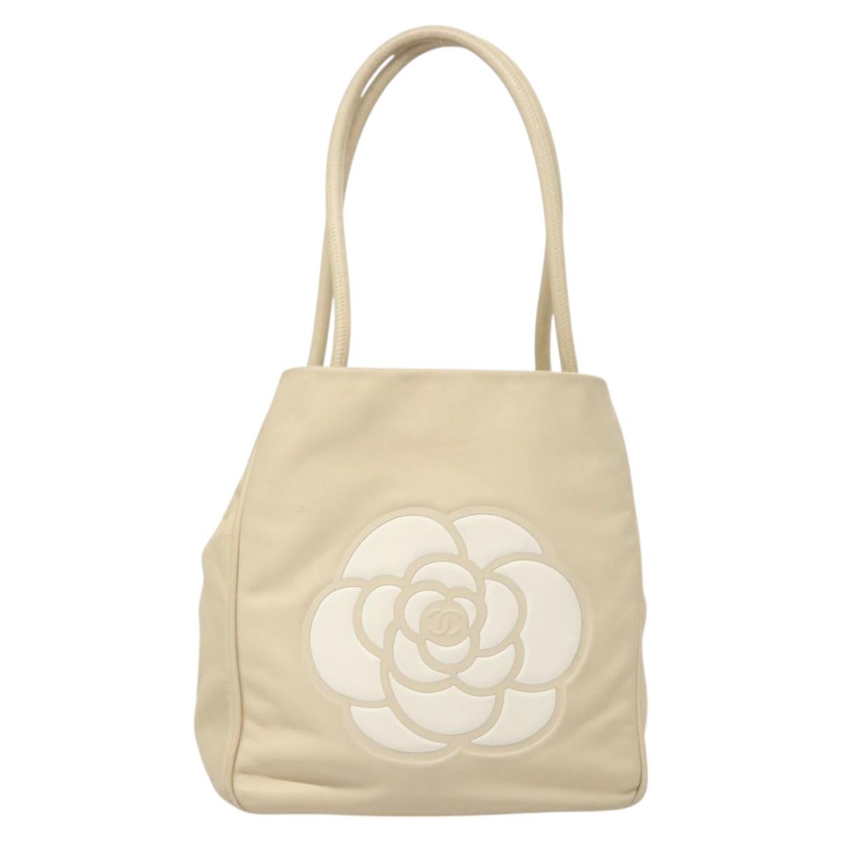 Chanel Camellia, Beige, Leather, tote
