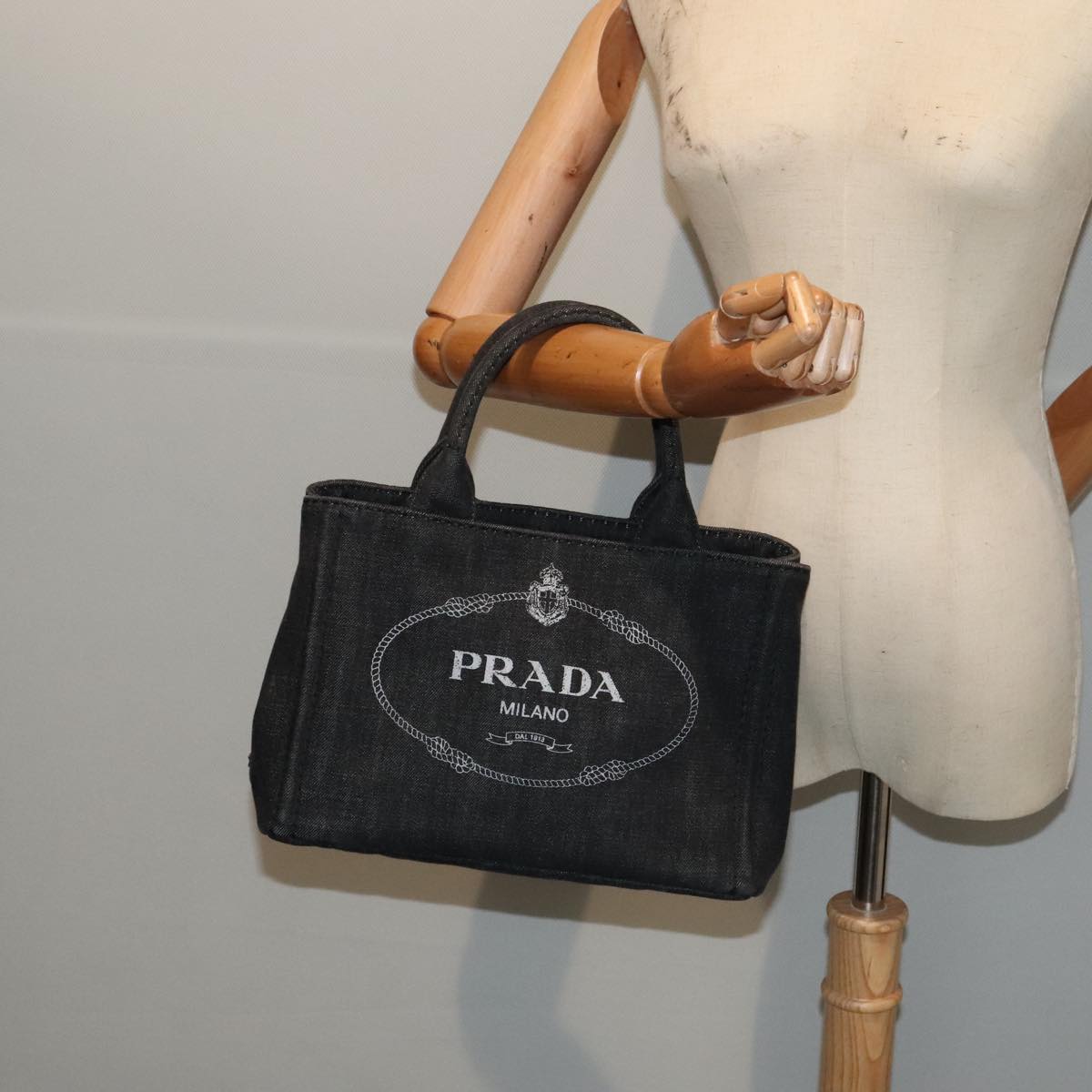 Prada Canapa, Black, Denim - Jeans, tote