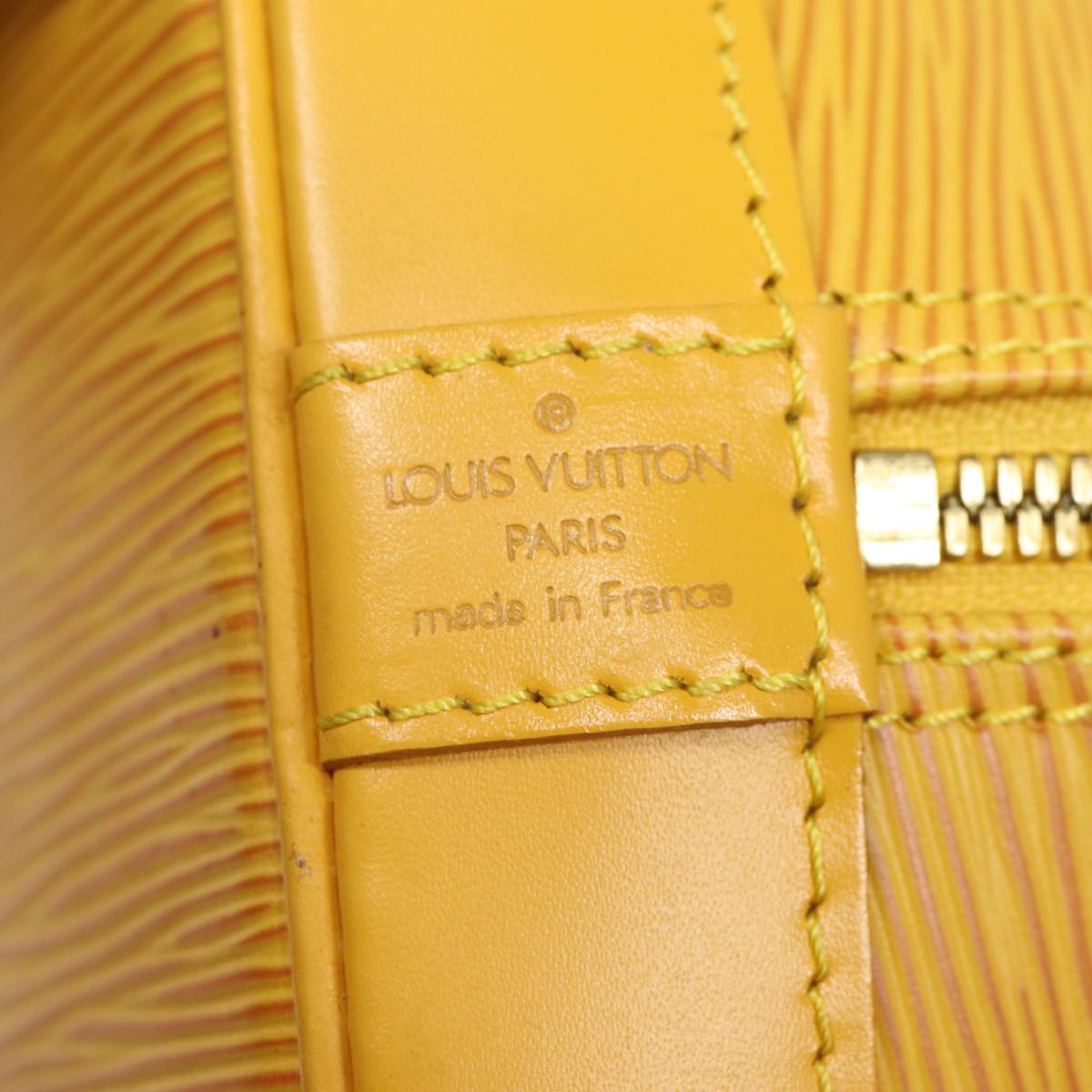 Louis Vuitton Alma, Yellow, Leather, handbag