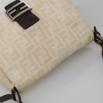 Fendi Mamma Baguette, Beige, Canvas, shoulder