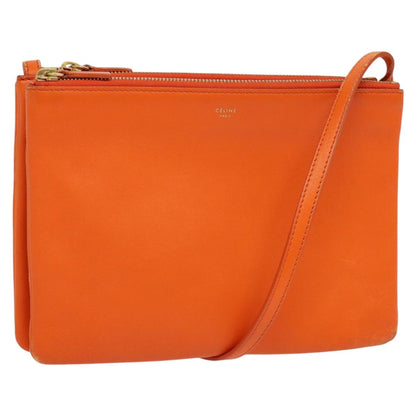 Céline Trio, Orange, Leather, shoulder