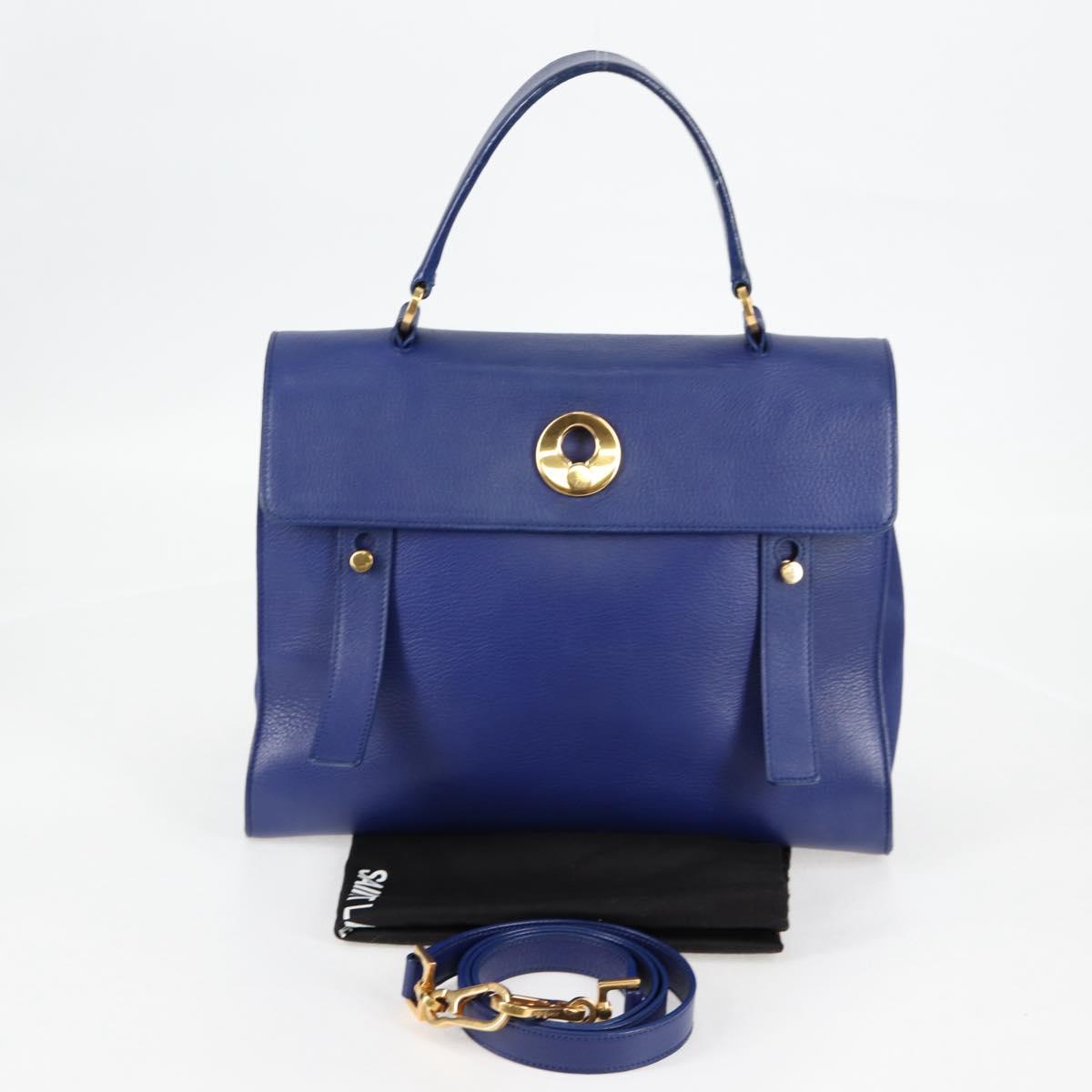 Yves Saint Laurent Muse Two, Blue, Leather, shoulder