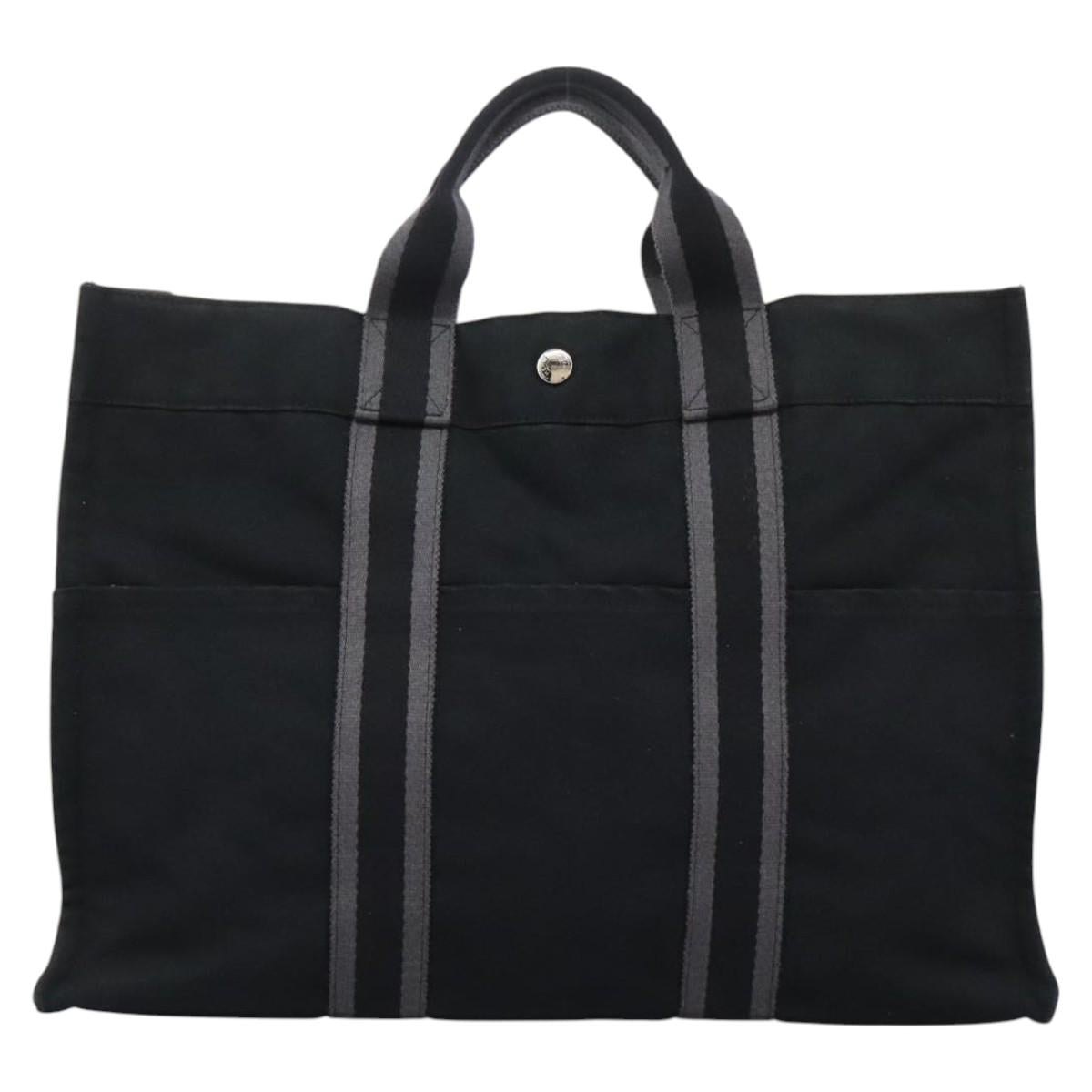 Hermès Toto, Black, Canvas, tote