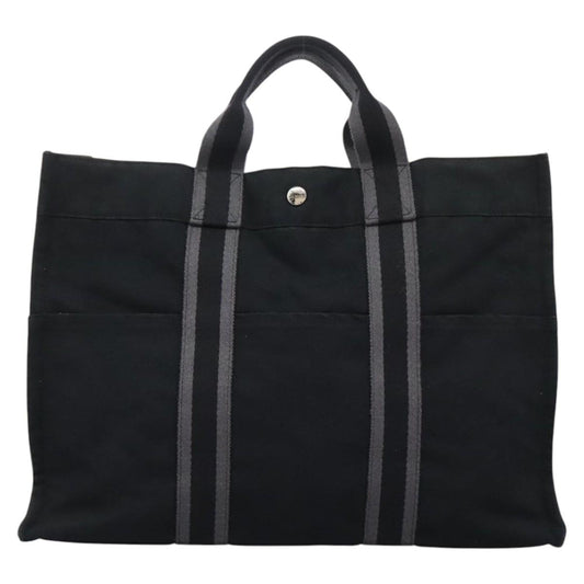 Hermès Toto, Black, Canvas, tote