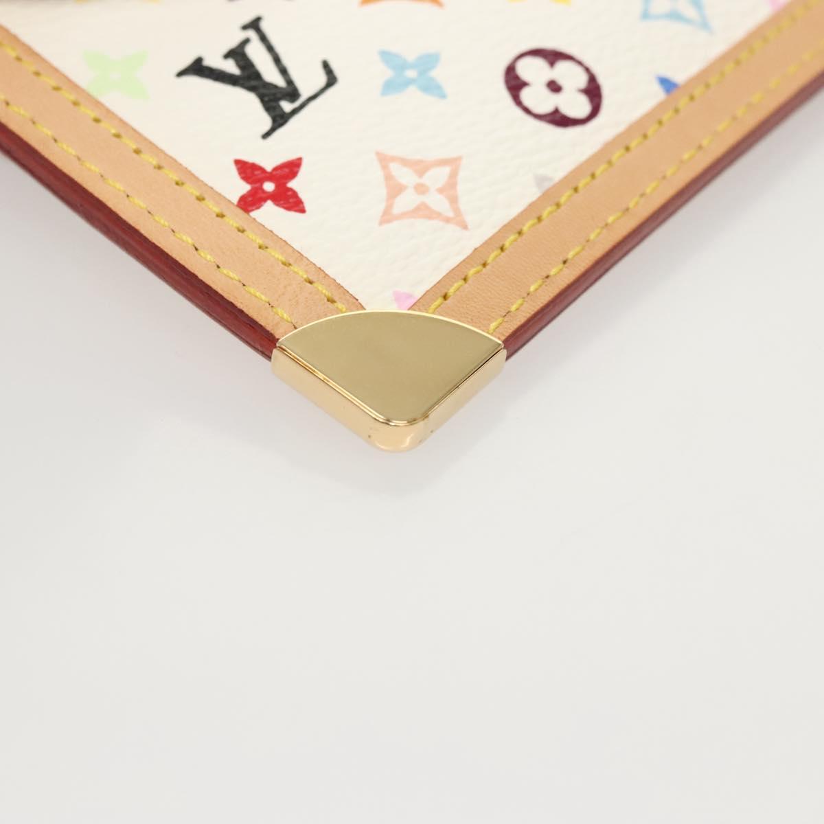 Louis Vuitton Pochette Clés, White, Canvas, wallet