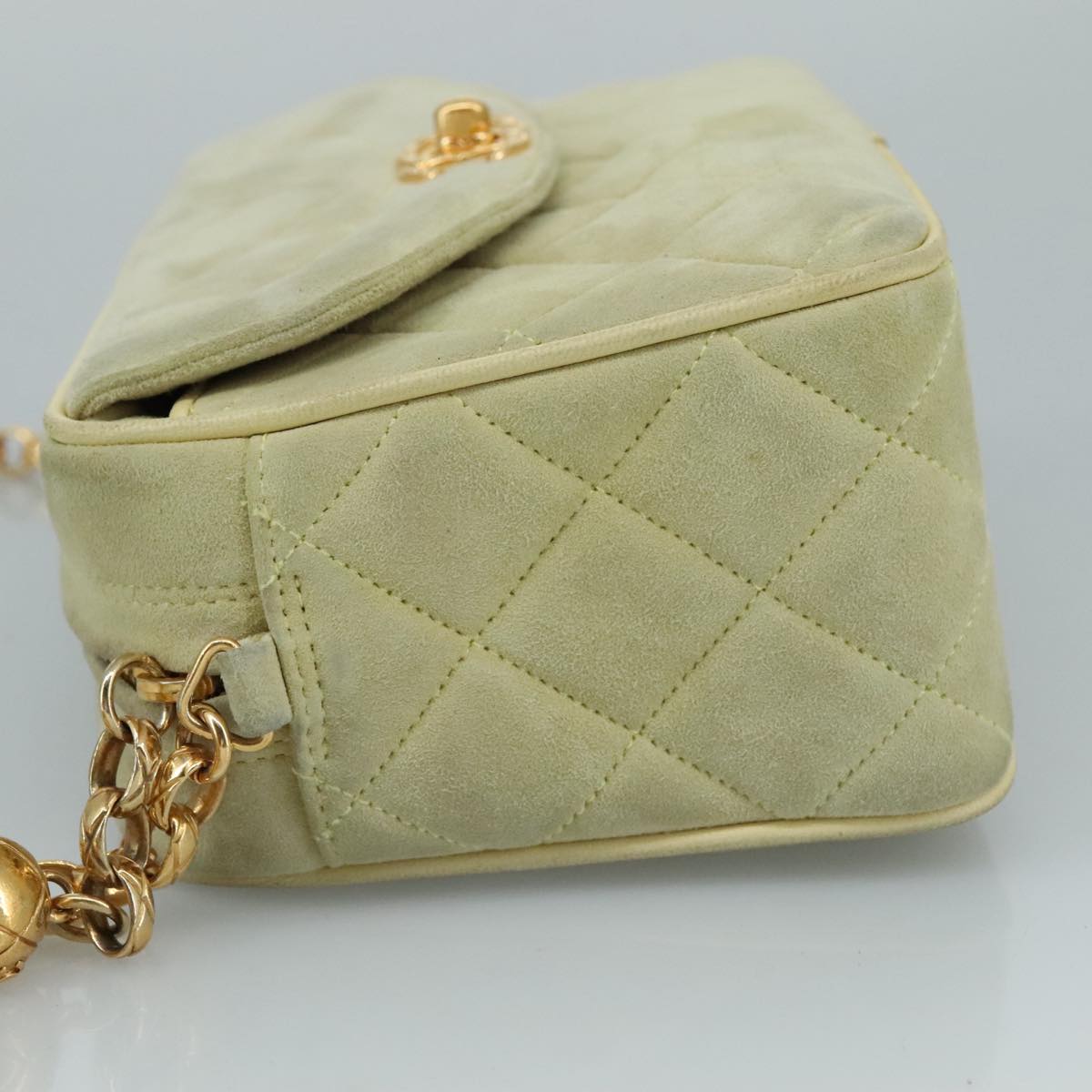 Chanel Diana, Green, Cotton, shoulder