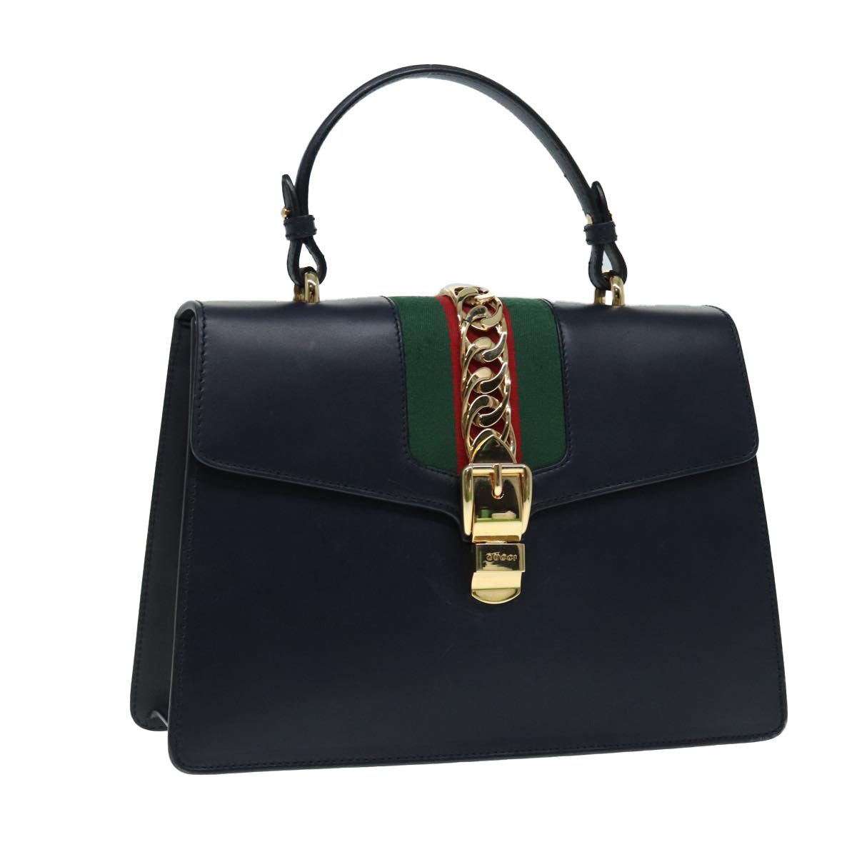 Gucci Sylvie, Black, Leather, handbag