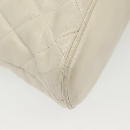 Chanel Matelassé, "WHITE,GOLD", Leather, shoulder