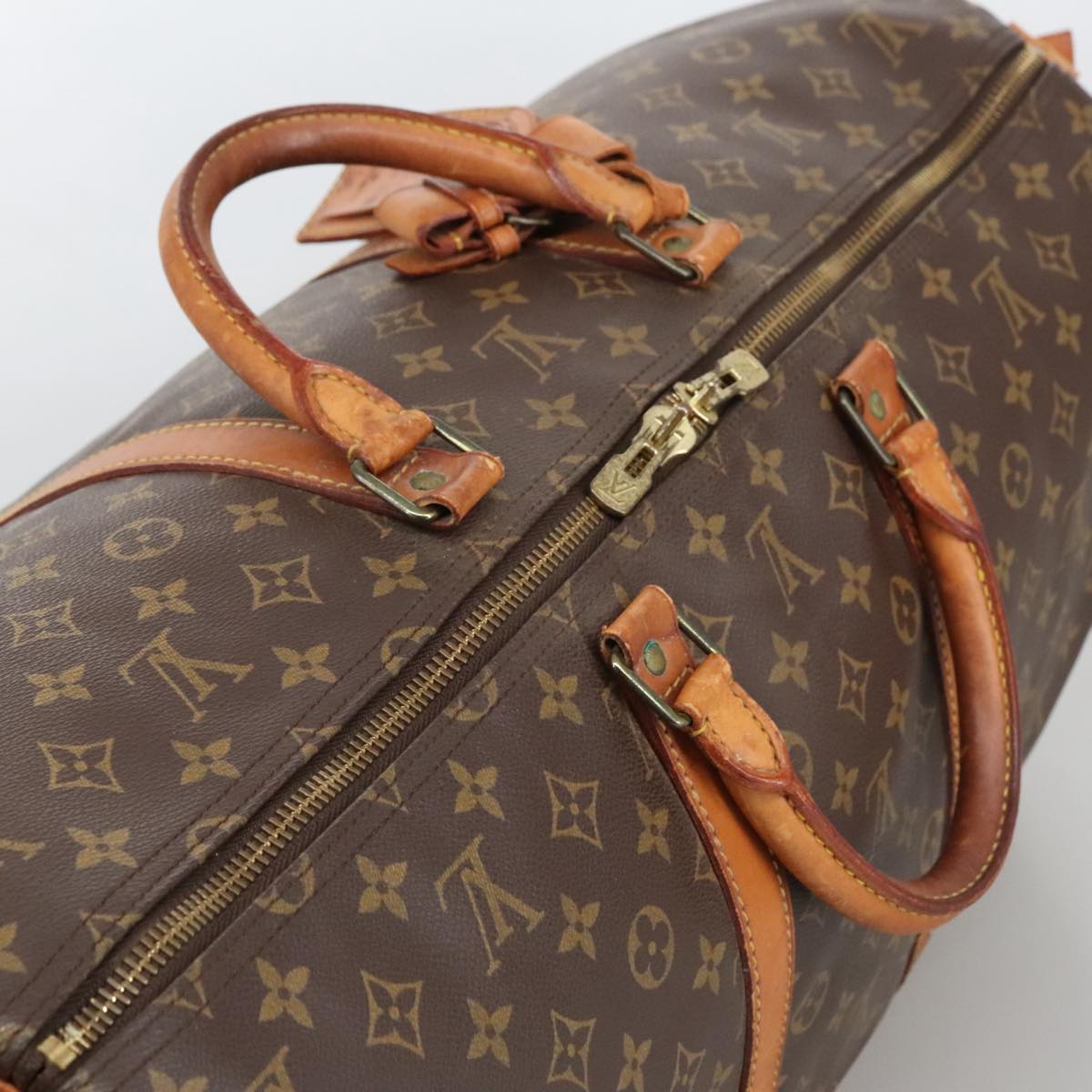 Louis Vuitton Keepall 55, Brown, Canvas, travel