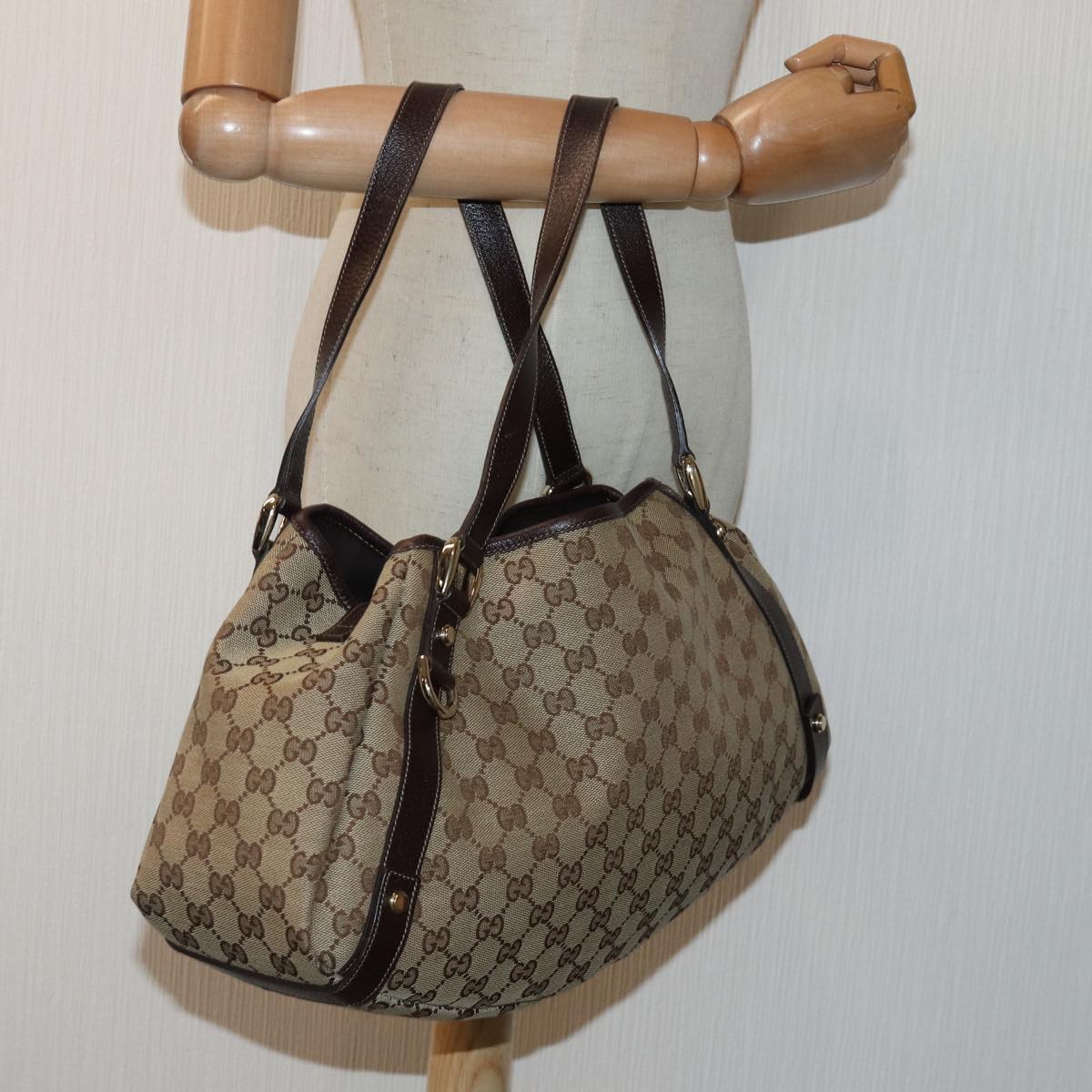 Gucci Abbey, Brown, Canvas, tote