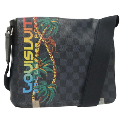 Louis Vuitton District, Grey, Canvas, shoulder