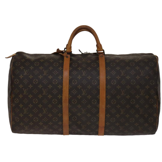 Louis Vuitton Keepall 60, Brown, Canvas, travel