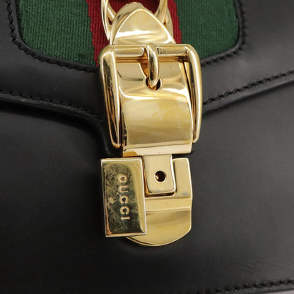 Gucci Sylvie, Black, Leather, shoulder