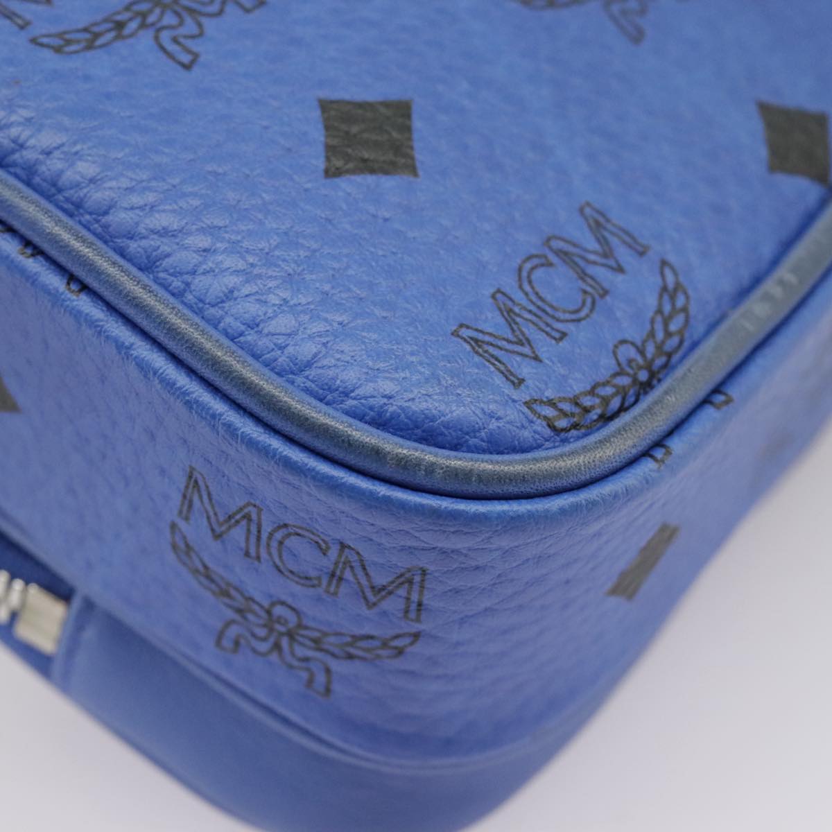 MCM Visetos, Blue, Canvas, shoulder