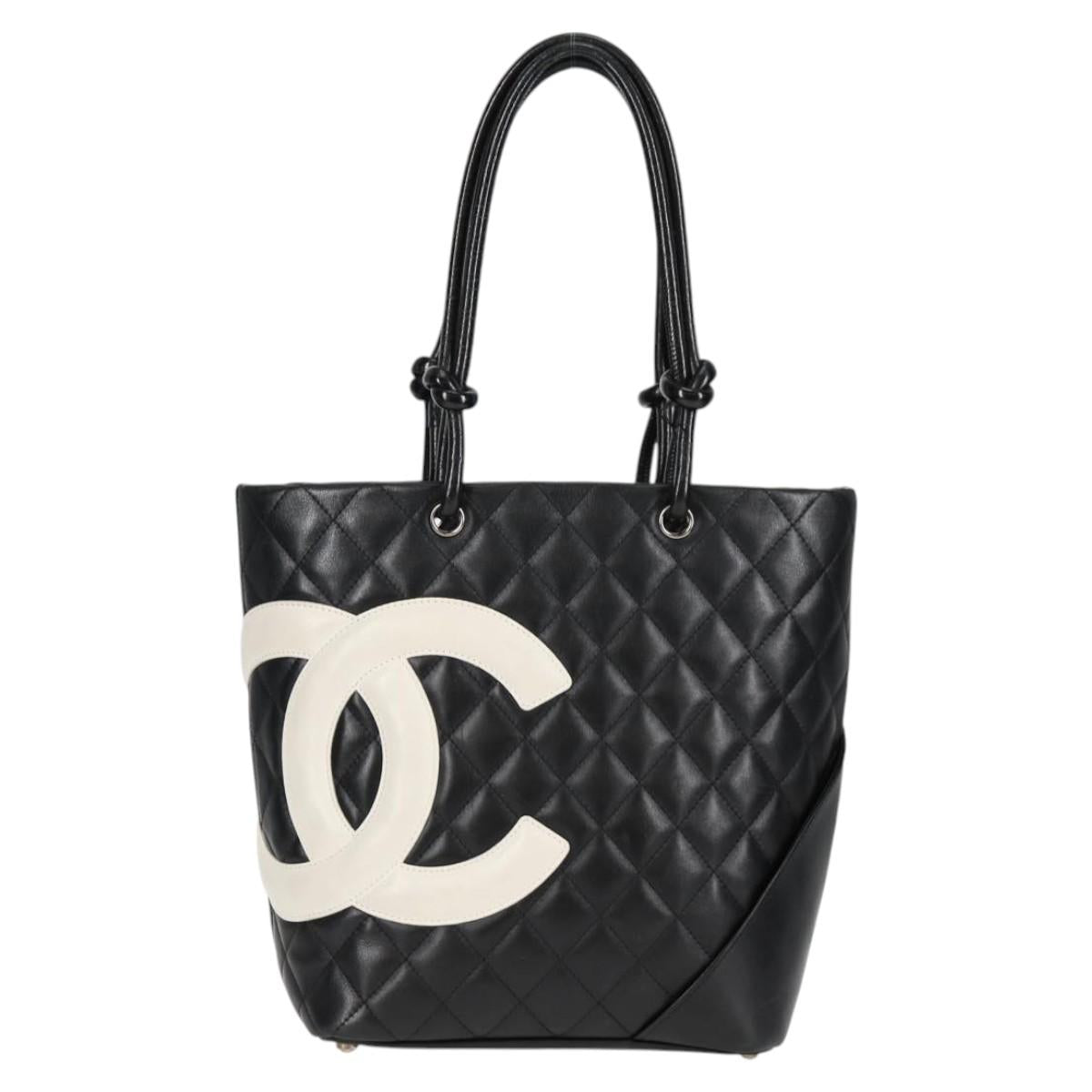 Chanel Cambon, Black, Leather, tote