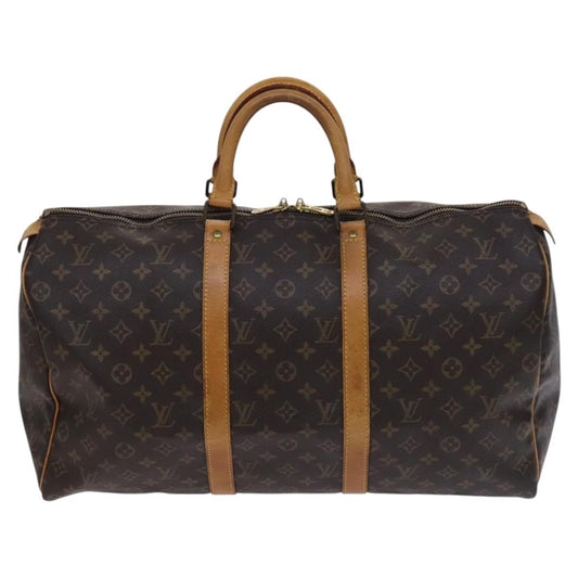 Louis Vuitton Keepall 50, Brown, Canvas, travel
