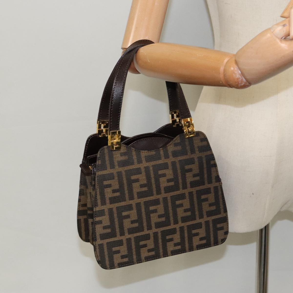 Fendi, Brown, Canvas, handbag