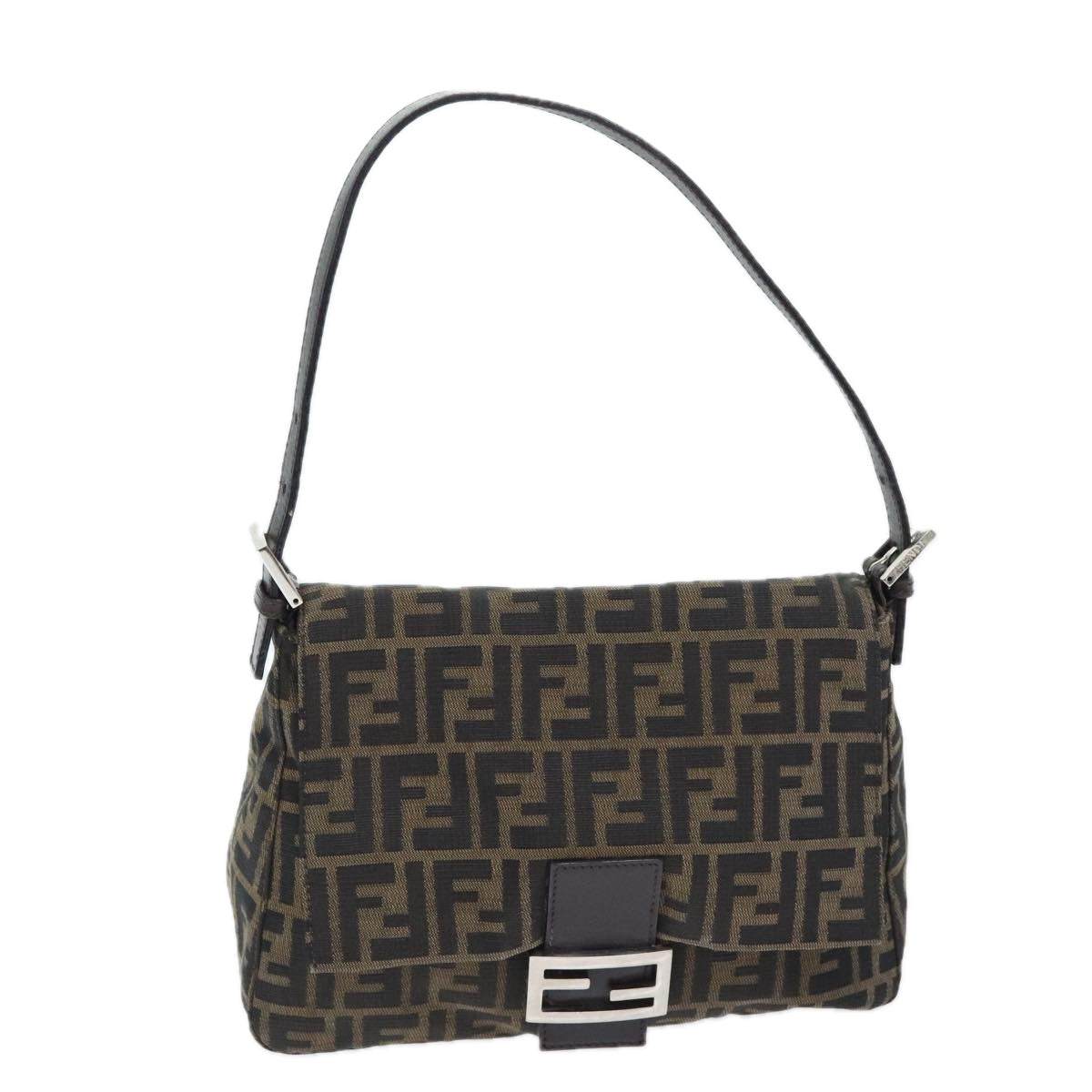 Fendi Mamma Baguette, Brown, Canvas, shoulder