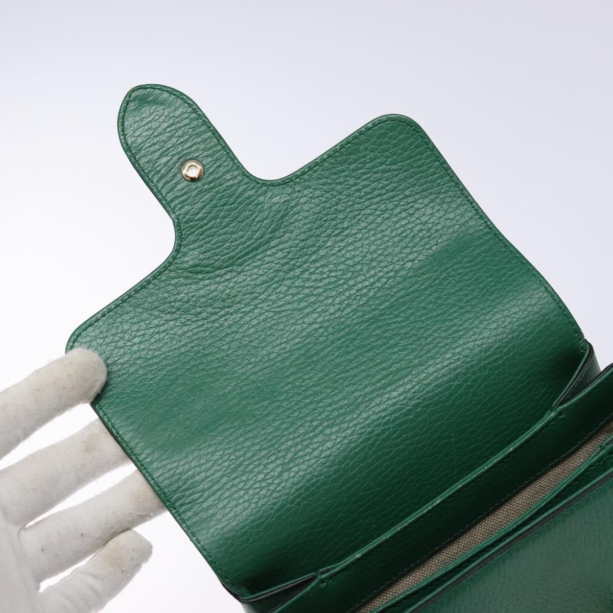 Gucci Interlocking G, Green, Leather, shoulder