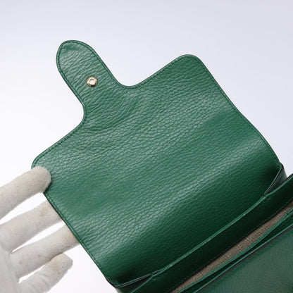 Gucci Interlocking G, Green, Leather, shoulder
