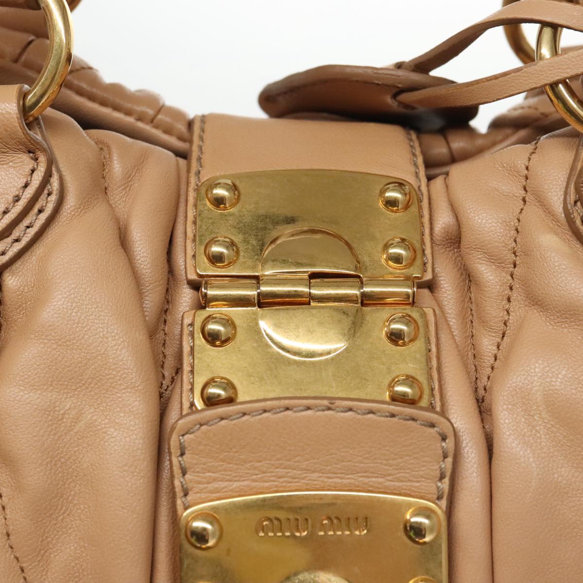 Miu Miu Matelassé, Brown, Leather, handbag