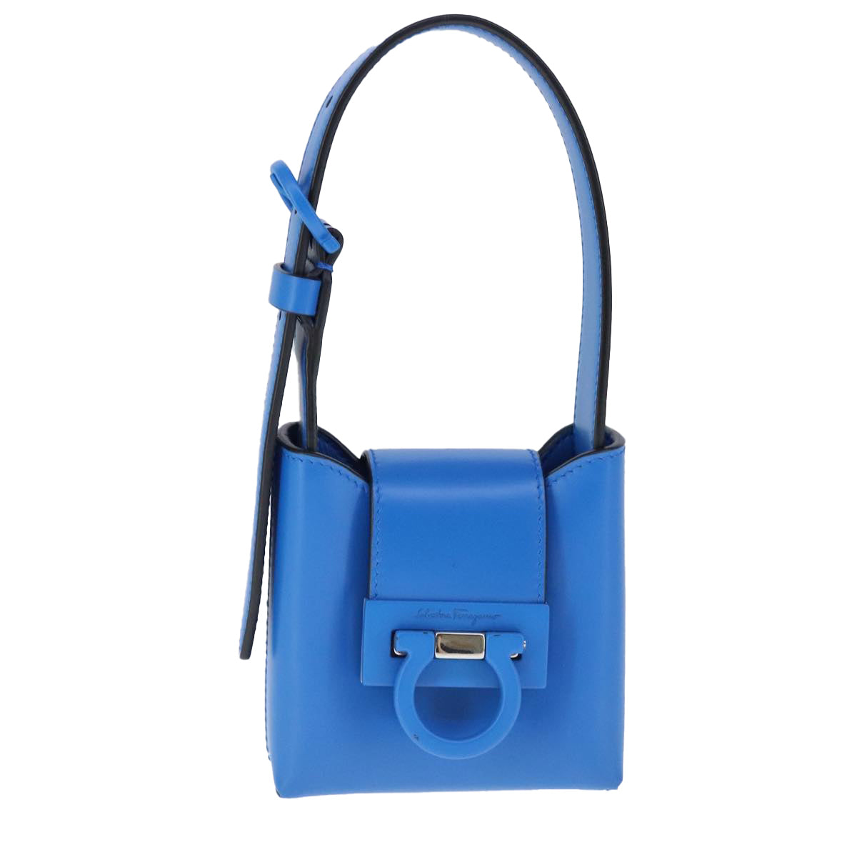 Salvatore Ferragamo Gancini, Blue, Leather, handbag